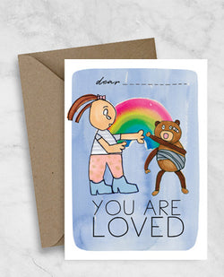 Get Well Soon Sympathy Greeting Card For Kids - You Are Loved