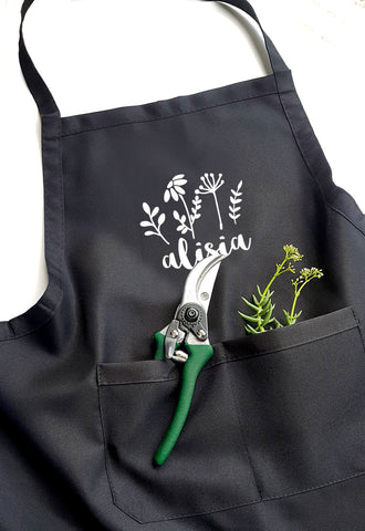 Personalised Garden Apron - Wild Flowers