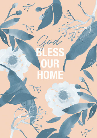 God Bless Our Home Duotone -Art Print/ Plaque