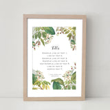 Personalised Message/ Quote art print - Japanese Photinia