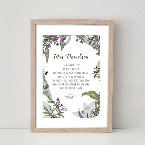 Personalised Message/ Quote art print - The Tree of Thousand Stars