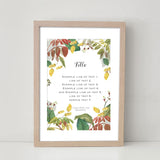 Personalised Message/ Quote art print - Yellow Acacia