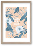 God Bless Our Home Duotone -Art Print/ Plaque