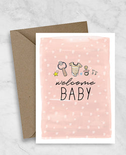 New Baby Greeting Card - Welcome Baby Girl