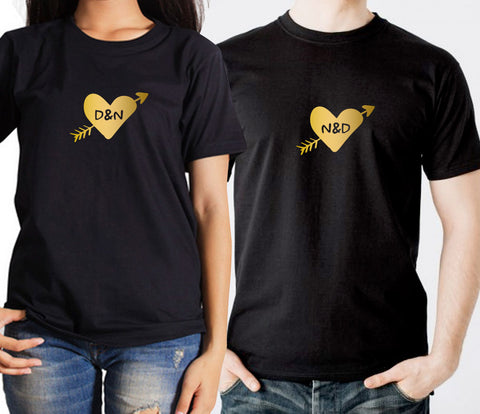 Personalised Couple Tshirt - Love Arrow
