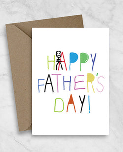 Father's Day Greeting Card - Cute Stick Man
