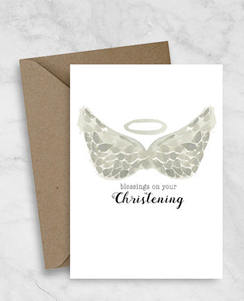 Christening/Baptism Greeting Card - Blessings on your christening