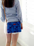 Cross Body Bag - Cobalt Blue Shapes