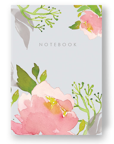 A6 Premium Notebook - Pink Peony