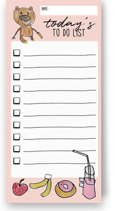 Teddy's To Do List Blush Colour Notepads