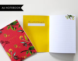 Oriental Red Floral Notebook