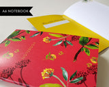 Oriental Red Floral Notebook