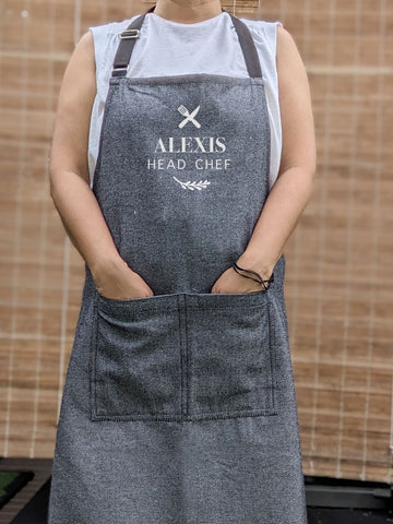 Personalised Apron - Chambray Cafe Style