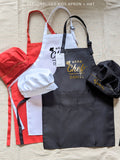 Personalised Kids Apron & Hat - Head Chef Sous Chef