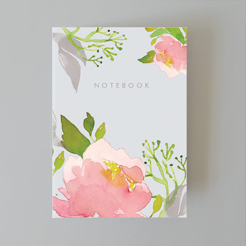 A5 Bullet Dot Journal Notebook 80 pages - Pink Peony
