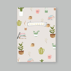 A5 Bullet Dot Journal Notebook 80 pages - Plants and Coffee