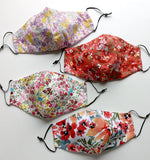 Vintage Floral Cotton Reusable Face Masks With Filter Pocket